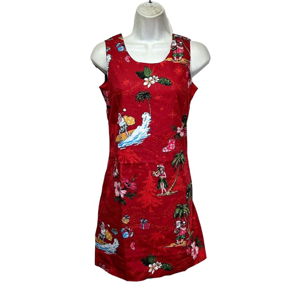hawaiian hangover surfing santa hibiscus flamingo christmas dress Size S